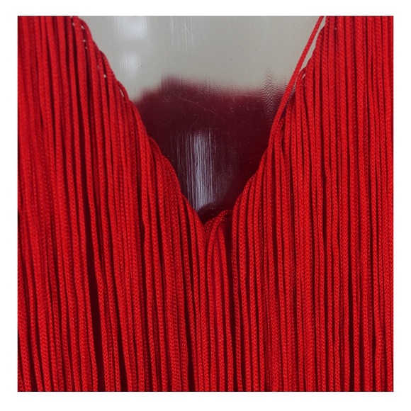 NEW! Red Fringe Jumpsuit - Picture 5 of 7